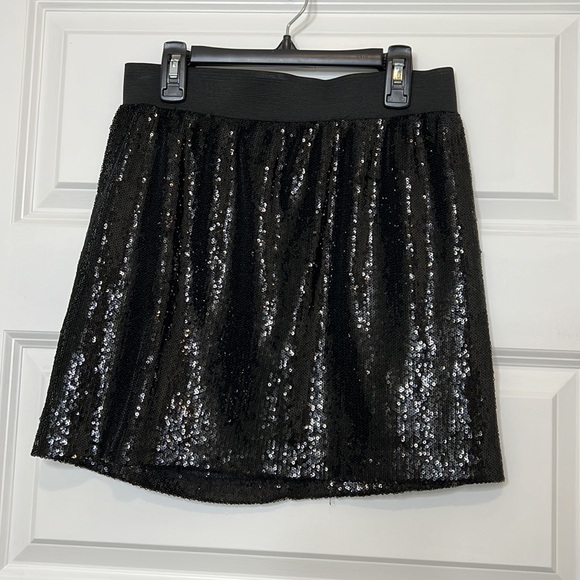 Aqua Skirts Aqua Black Sequin Mini Skirt Slip Type Lining Small Poshmark